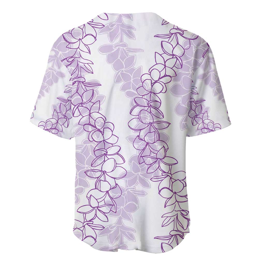Hawaii Plumeria Lei Baseball Jersey Aloha Festive Vibe - Amethyst LT7 - Polynesian Pride