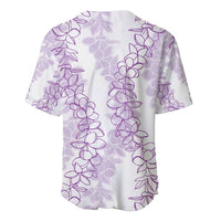 Hawaii Plumeria Lei Baseball Jersey Aloha Festive Vibe - Amethyst LT7 - Polynesian Pride