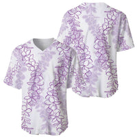 Hawaii Plumeria Lei Baseball Jersey Aloha Festive Vibe - Amethyst LT7 - Polynesian Pride