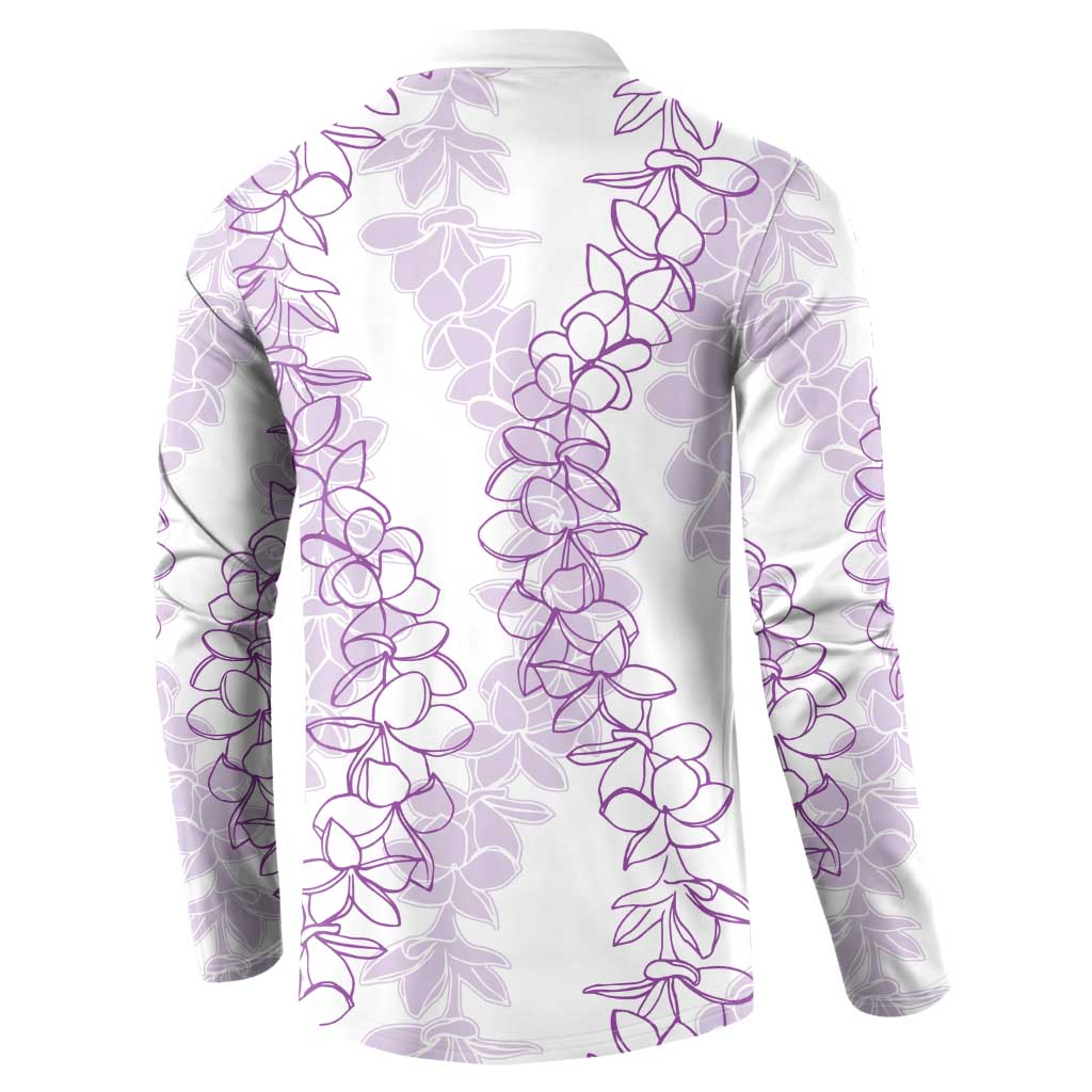 Hawaii Plumeria Lei Button Sweatshirt Aloha Festive Vibe - Amethyst LT7 - Polynesian Pride