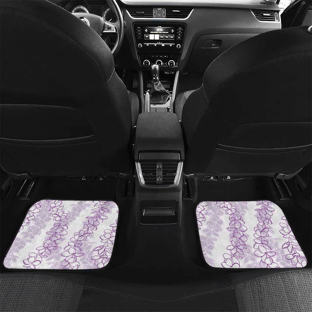Hawaii Plumeria Lei Car Mats Aloha Festive Vibe - Amethyst LT7 Set 2pcs - Back Amethyst - Polynesian Pride
