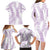 Hawaii Plumeria Lei Family Matching Long Sleeve Bodycon Dress and Hawaiian Shirt Aloha Festive Vibe - Amethyst