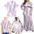 Hawaii Plumeria Lei Family Matching Off Shoulder Maxi Dress and Hawaiian Shirt Aloha Festive Vibe - Amethyst