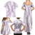 Hawaii Plumeria Lei Family Matching Summer Maxi Dress and Hawaiian Shirt Aloha Festive Vibe - Amethyst