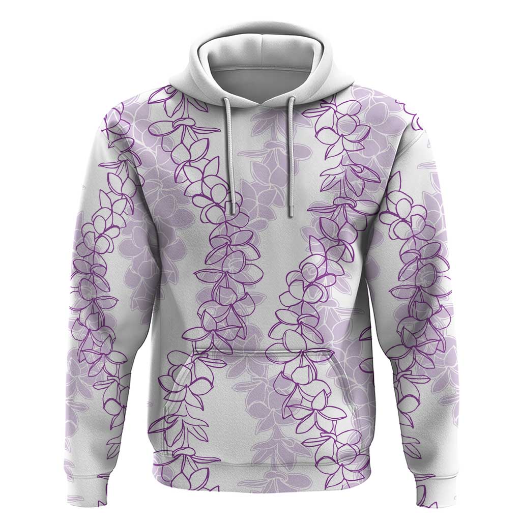 Hawaii Plumeria Lei Hoodie Aloha Festive Vibe - Amethyst LT7 Pullover Hoodie Amethyst - Polynesian Pride