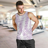 Hawaii Plumeria Lei Men Tank Top Aloha Festive Vibe - Amethyst LT7 Amethyst - Polynesian Pride