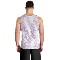 Hawaii Plumeria Lei Men Tank Top Aloha Festive Vibe - Amethyst LT7 - Polynesian Pride