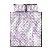 Hawaii Plumeria Lei Quilt Bed Set Aloha Festive Vibe - Amethyst LT7 - Polynesian Pride