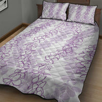 Hawaii Plumeria Lei Quilt Bed Set Aloha Festive Vibe - Amethyst LT7 - Polynesian Pride