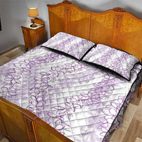 Hawaii Plumeria Lei Quilt Bed Set Aloha Festive Vibe - Amethyst LT7 - Polynesian Pride
