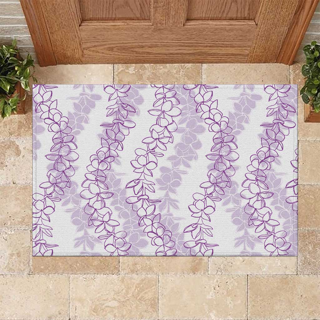 Hawaii Plumeria Lei Rubber Doormat Aloha Festive Vibe - Amethyst LT7 Amethyst - Polynesian Pride