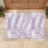 Hawaii Plumeria Lei Rubber Doormat Aloha Festive Vibe - Amethyst LT7 Amethyst - Polynesian Pride