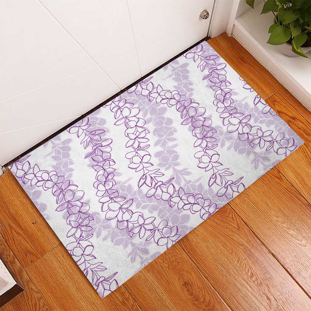 Hawaii Plumeria Lei Rubber Doormat Aloha Festive Vibe - Amethyst LT7 - Polynesian Pride