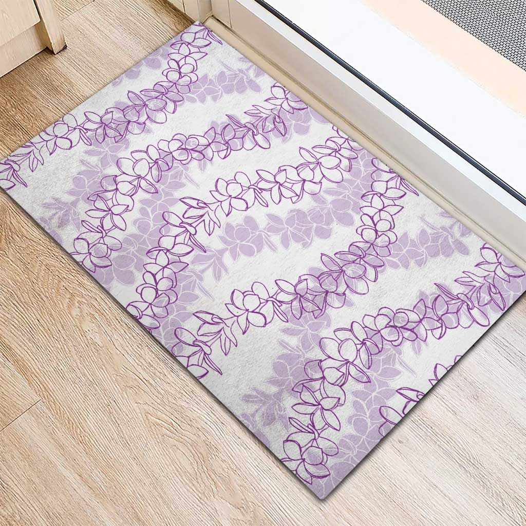 Hawaii Plumeria Lei Rubber Doormat Aloha Festive Vibe - Amethyst LT7 - Polynesian Pride