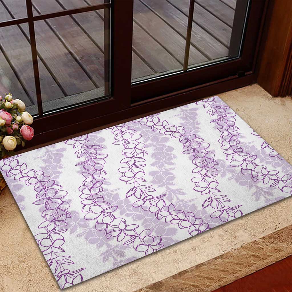 Hawaii Plumeria Lei Rubber Doormat Aloha Festive Vibe - Amethyst LT7 - Polynesian Pride