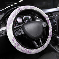 Hawaii Plumeria Lei Steering Wheel Cover Aloha Festive Vibe - Amethyst LT7 Universal Fit Amethyst - Polynesian Pride
