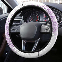 Hawaii Plumeria Lei Steering Wheel Cover Aloha Festive Vibe - Amethyst LT7 - Polynesian Pride