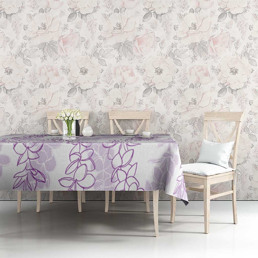 Hawaii Plumeria Lei Tablecloth Aloha Festive Vibe - Amethyst LT7 - Polynesian Pride