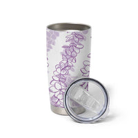 Hawaii Plumeria Lei Tumbler Cup Aloha Festive Vibe - Amethyst LT7 - Polynesian Pride