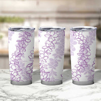 Hawaii Plumeria Lei Tumbler Cup Aloha Festive Vibe - Amethyst LT7 - Polynesian Pride