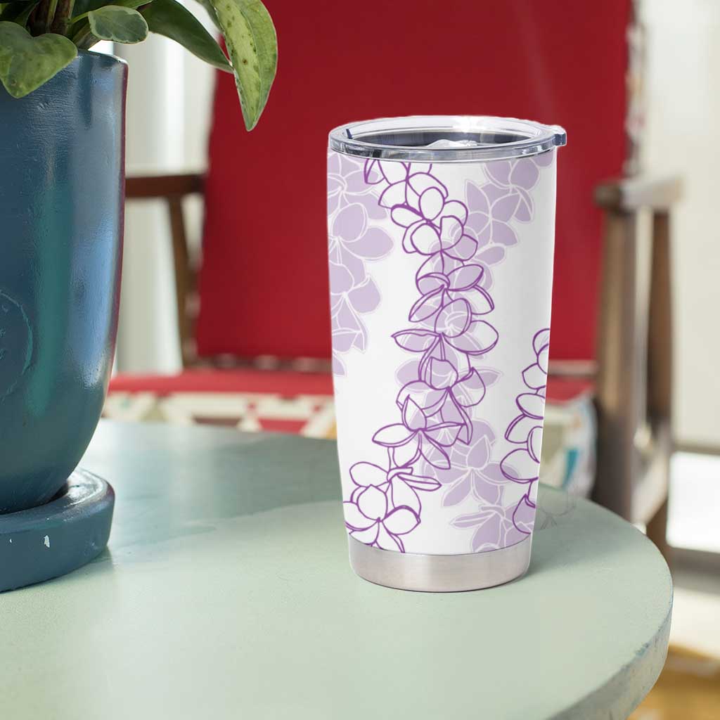 Hawaii Plumeria Lei Tumbler Cup Aloha Festive Vibe - Amethyst LT7 - Polynesian Pride