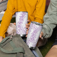 Hawaii Plumeria Lei Tumbler Cup Aloha Festive Vibe - Amethyst LT7 - Polynesian Pride