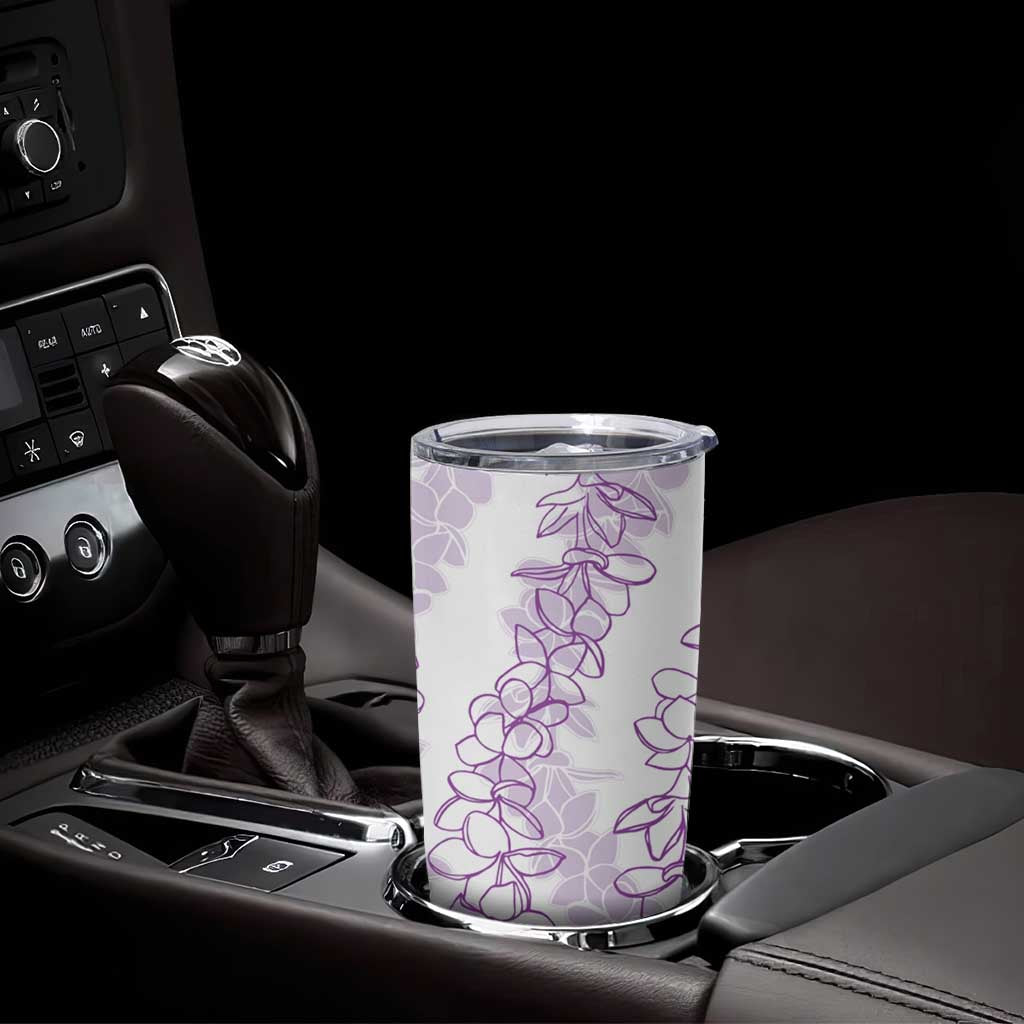 Hawaii Plumeria Lei Tumbler Cup Aloha Festive Vibe - Amethyst LT7 - Polynesian Pride