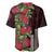 Hawaii Mele Kalikimaka Kakau Baseball Jersey I'iwi Bird on Ohia Lehua