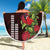 Hawaii Mele Kalikimaka Kakau Beach Blanket I'iwi Bird on Ohia Lehua