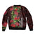 Hawaii Mele Kalikimaka Kakau Bomber Jacket I'iwi Bird on Ohia Lehua