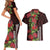 Hawaii Mele Kalikimaka Kakau Couples Matching Short Sleeve Bodycon Dress and Hawaiian Shirt I'iwi Bird on Ohia Lehua