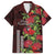 Hawaii Mele Kalikimaka Kakau Family Matching Off The Shoulder Long Sleeve Dress and Hawaiian Shirt I'iwi Bird on Ohia Lehua