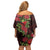 Hawaii Mele Kalikimaka Kakau Off Shoulder Short Dress I'iwi Bird on Ohia Lehua