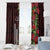 Hawaii Mele Kalikimaka Kakau Window Curtain I'iwi Bird on Ohia Lehua