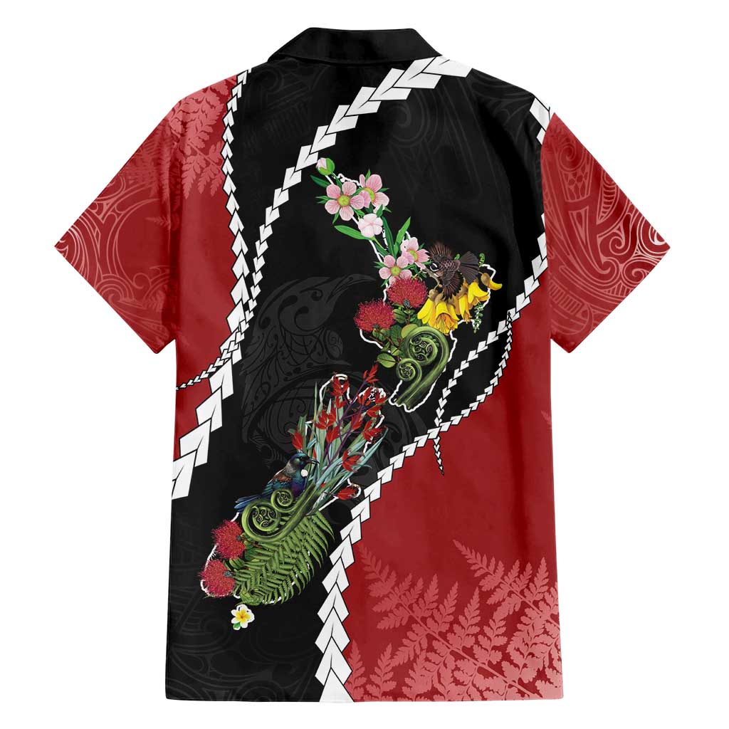 New Zealand Christmas Hawaiian Shirt Flora Map with Birds LT7 - Polynesian Pride