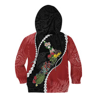 New Zealand Christmas Kid Hoodie Flora Map with Birds LT7 - Polynesian Pride