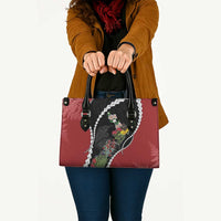 New Zealand Christmas Leather Bag Flora Map with Birds LT7 - Polynesian Pride