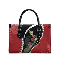 New Zealand Christmas Leather Bag Flora Map with Birds LT7 - Polynesian Pride