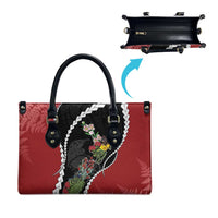 New Zealand Christmas Leather Bag Flora Map with Birds LT7 - Polynesian Pride