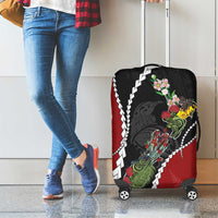 New Zealand Christmas Luggage Cover Flora Map with Birds LT7 - Polynesian Pride
