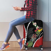 New Zealand Christmas Luggage Cover Flora Map with Birds LT7 - Polynesian Pride