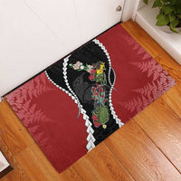 New Zealand Christmas Rubber Doormat Flora Map with Birds LT7 - Polynesian Pride