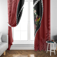 New Zealand Christmas Window Curtain Flora Map with Birds LT7 - Polynesian Pride