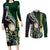 Custom South Africa Mix New Zealand Rugby 2023 Couples Matching Long Sleeve Bodycon Dress and Long Sleeve Button Shirt World Cup Greatest Rivalry LT7 Black Green - Polynesian Pride