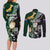 Custom South Africa Mix New Zealand Rugby 2023 Couples Matching Long Sleeve Bodycon Dress and Long Sleeve Button Shirt World Cup Greatest Rivalry LT7 - Polynesian Pride