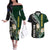 Custom South Africa Mix New Zealand Rugby 2023 Couples Matching Off The Shoulder Long Sleeve Dress and Hawaiian Shirt World Cup Greatest Rivalry LT7 Black Green - Polynesian Pride