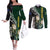 Custom South Africa Mix New Zealand Rugby 2023 Couples Matching Off The Shoulder Long Sleeve Dress and Long Sleeve Button Shirt World Cup Greatest Rivalry LT7 Black Green - Polynesian Pride