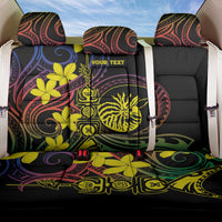 New Caledonia Kanaky Personalized Back Car Seat Cover Fleche Faitiere - Plumeria LT7 One Size Colorful - Polynesian Pride