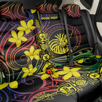 New Caledonia Kanaky Personalized Back Car Seat Cover Fleche Faitiere - Plumeria LT7 - Polynesian Pride
