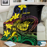 New Caledonia Kanaky Personalized Blanket Fleche Faitiere - Plumeria LT7 - Polynesian Pride